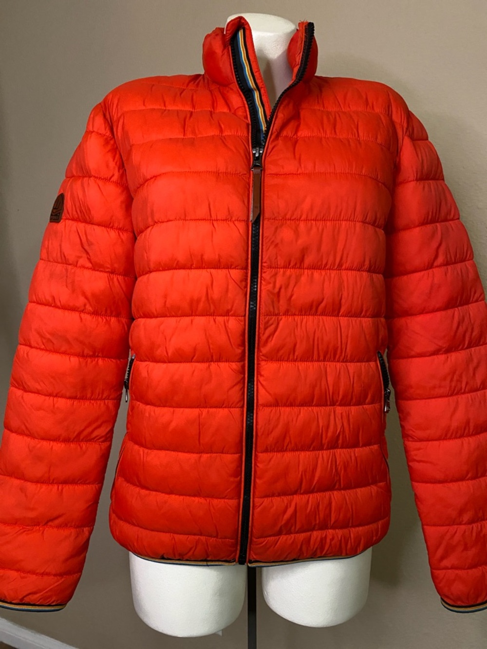 Superdry Men's Bright Red Quilted Puffer Jacket S